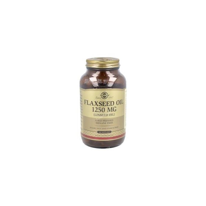 SOLGAR Aceite de Linaza 1250mg con Omega 3, 6 y 9 - 100 Perlas Blandas, Ácidos Grasos Esenciales