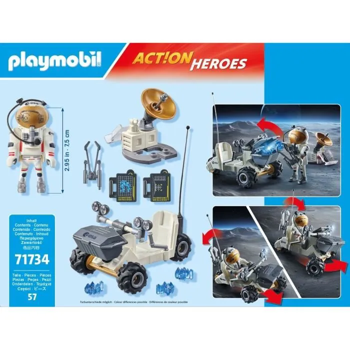 Playmobil Starter Pack Misión Espacial 71734 Juguete Astronauta Explora Luna Vehículo Intergaláctico +4 Años 5