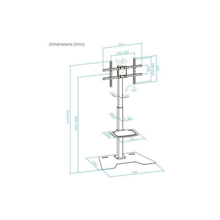 TooQ FS2284M-B Soporte de Suelo para TV de 37" a 70", Altura Regulable, Negro 4 TooQ FS2284M-B Soporte de Suelo para TV de 37" a 70", Altura Regulable, Negro 4