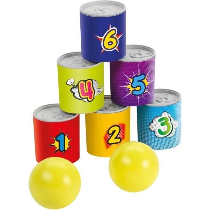 Ecoiffier Pack 3 Deportes: Juego de Sacudida (6 Latas, 2 Bolas), Aros (3 Anillos), Lanzador (2 Lanzadores, 2 Bolas) +3 Años 3