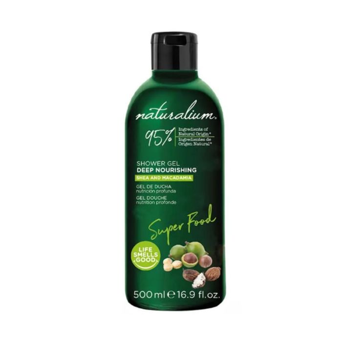 Naturalium Gel de Ducha Macadamia y Karité para Piel Suave y Nutrida, Hidratante, Vegano, Sin Siliconas ni Parabenos 500ml