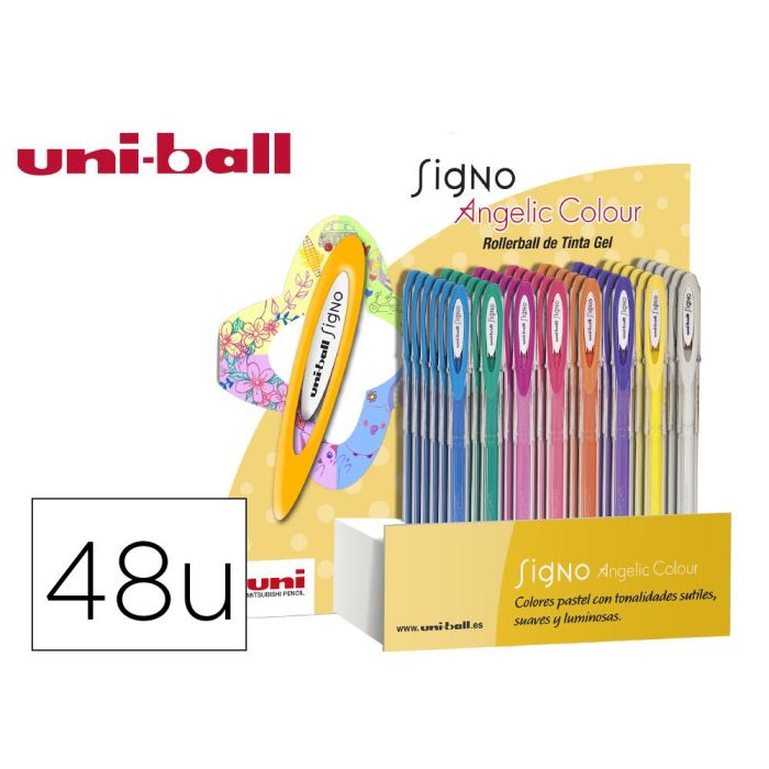 Boligrafo Uni Ball Um-120 Signo 0,7 mm Tinta Gel Expositor De 48 Colores Pastel