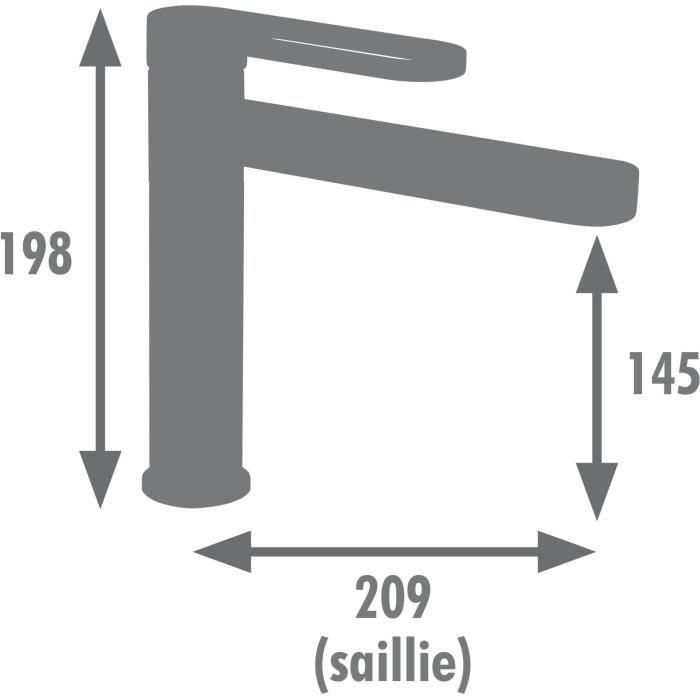 Edouard Rousseau EDO3047404062187 Mezclador de Lavabo Onegai Negro/Cromo 1