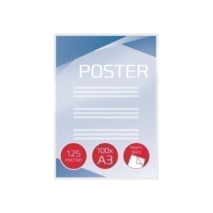 GBC Bolsa de plastificar DIN A3 autoadhesiva 2x125 mc caja 100 unidades