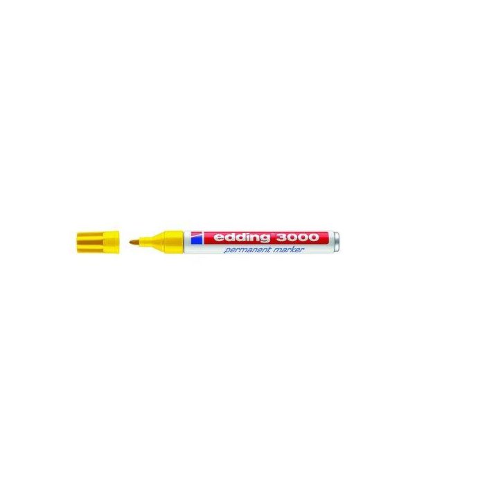 Marcador Permanente Edding 3000 Conico Amarillo (Set de 10)