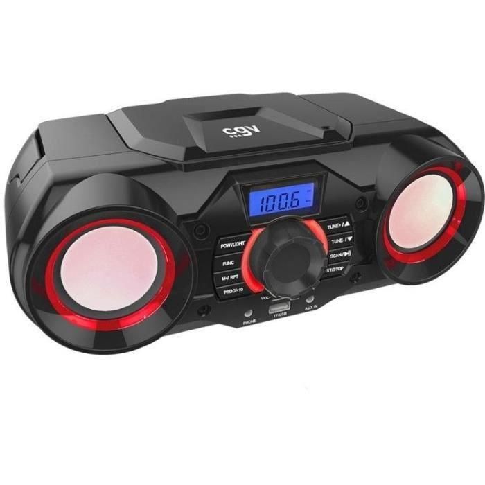 CGV SG-1 Radio CD Portátil Bluetooth 5.0, USB, SD, MP3, CD-R/RW, Sonido Estéreo, Luces y Pilas/Red 1 CGV SG-1 Radio CD Portátil Bluetooth 5.0, USB, SD, MP3, CD-R/RW, Sonido Estéreo, Luces y Pilas/Red 1