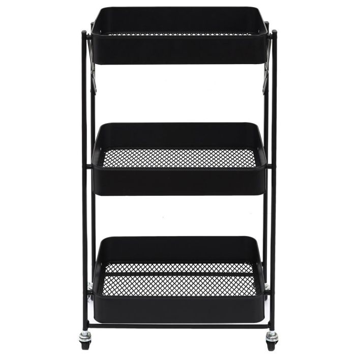 Home Deco Factory Mesa Camarera Plegable con 3 Baldas y Ruedas 45x30 cm 2 Home Deco Factory Mesa Camarera Plegable con 3 Baldas y Ruedas 45x30 cm 2