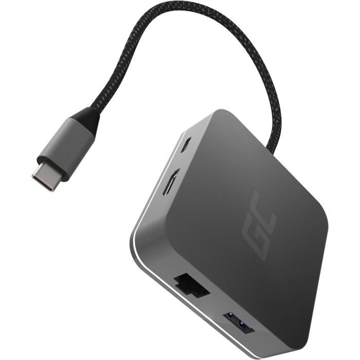 Green Cell AK61 HUB USB-C 6-Puertos 3xUSB 3.0, USB-C, HDMI, Gigabit LAN Plata para Portátil y Ordenador - Suministro de Energía 87W 0 Green Cell AK61 HUB USB-C 6-Puertos 3xUSB 3.0, USB-C, HDMI, Gigabit LAN Plata para Portátil y Ordenador - Suministro de Energía 87W 0
