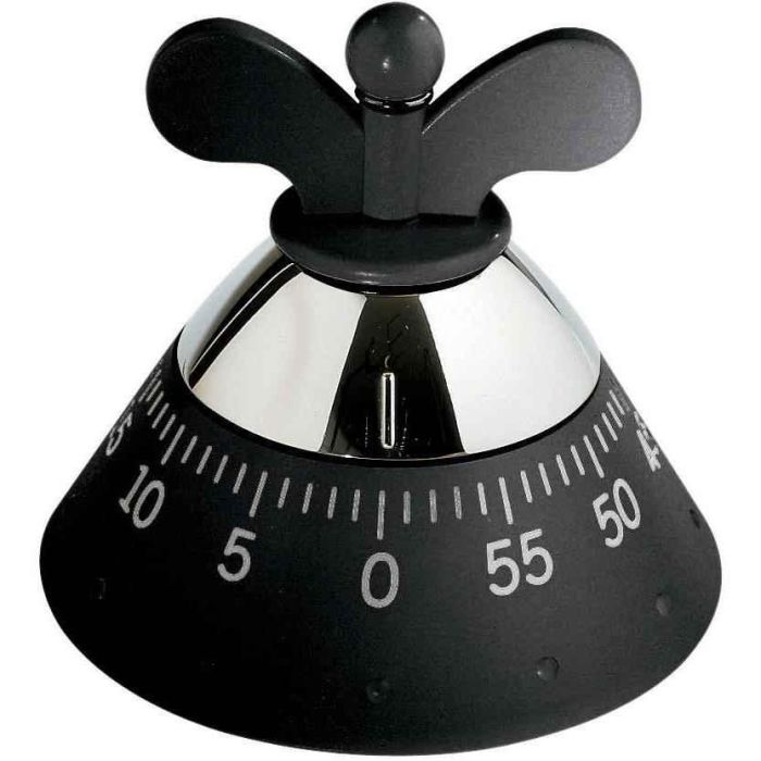 Alessi A09 B Temporizador Mecánico de Cocina Negro