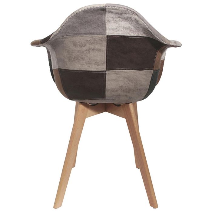 Home Deco Factory Silla Butaca Patchwork Marrón-Gris Essentiel - 62x59 cm; h.84 cm 3 Home Deco Factory Silla Butaca Patchwork Marrón-Gris Essentiel - 62x59 cm; h.84 cm 3