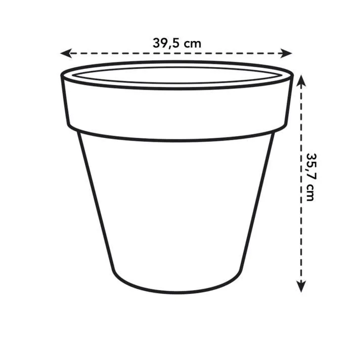 Elho Pure Round 40 Maceta Antracita Interior / Exterior Ø 39 x H 35,7 cm