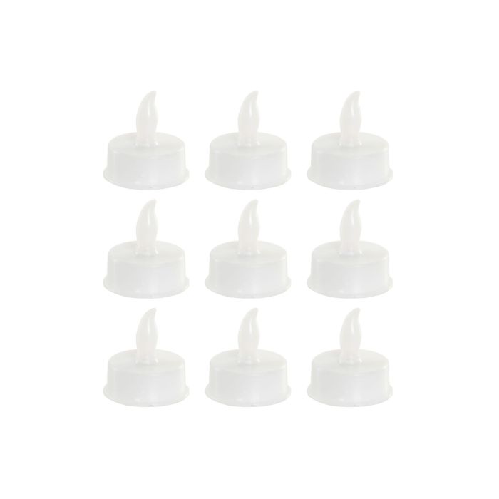 DKD Home Decor Juego de 9 Velas LED Básicos Blancas, 3.8x3.8x4 cm (Ancho x Largo x Alto), Material PVC, 1 Batería CR2032 Incluida DKD Home Decor Juego de 9 Velas LED Básicos Blancas, 3.8x3.8x4 cm (Ancho x Largo x Alto), Material PVC, 1 Batería CR2032 Incluida