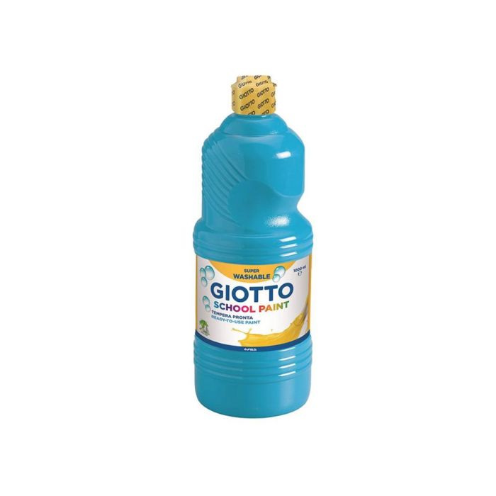 Giotto Témpera Escolar Lavable Azul Cyan Botella 1000 mL 1