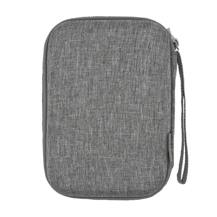 AISENS ASBG-005-GR Estuche Protector Rígido para Disco Duro Externo 2.5" Gris, Algodón y Lino, con Cremallera y Compartimento para Cables 10