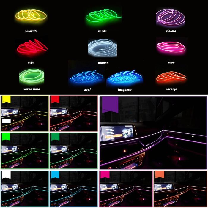 Tira De Alambre El De Neón De Fibra Óptica Color Rosa OCCLED10 7 Tira De Alambre El De Neón De Fibra Óptica Color Rosa OCCLED10 7