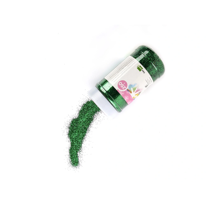 Liderpapel Purpurina Fantasía Color Verde Metalizado Bote 250 gr 3