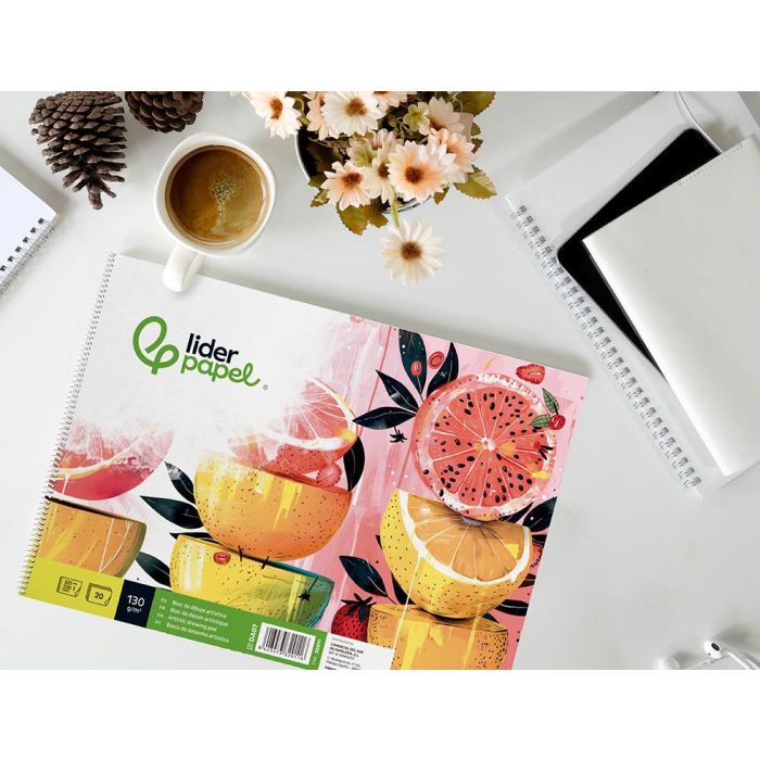 Bloc Dibujo Liderpapel Artistico Frutal Espiral 230x325 mm 20 Hojas 130 gr-M2 Sin Recuadro Perforado 6