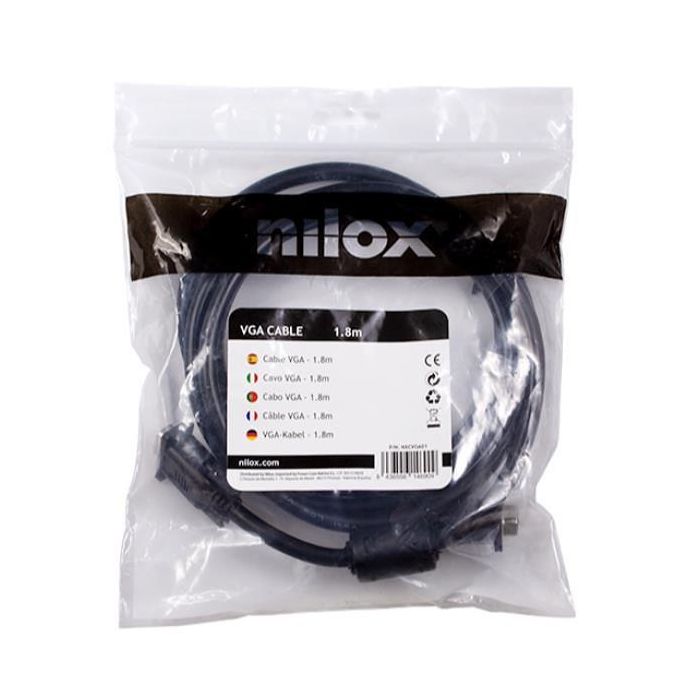Nilox Cable VGA Macho a Macho 1.8 Metros 2 Nilox Cable VGA Macho a Macho 1.8 Metros 2