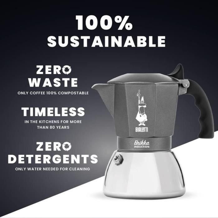 Bialetti - Brikka Cafetie italiano - Inducción 4 tazas 4 Bialetti - Brikka Cafetie italiano - Inducción 4 tazas 4