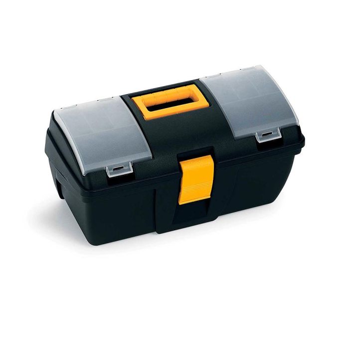 Terry Caja porta herramientas profesional y doméstico con bandeja y organizador, 39,3x18,9x20cm, negro 1