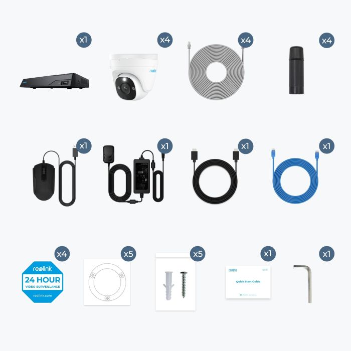 Reolink NVS8-8MD4 Sistema NVR PoE con 4 Cámaras 8MP Interior/Exterior Visión Nocturna 30m 3