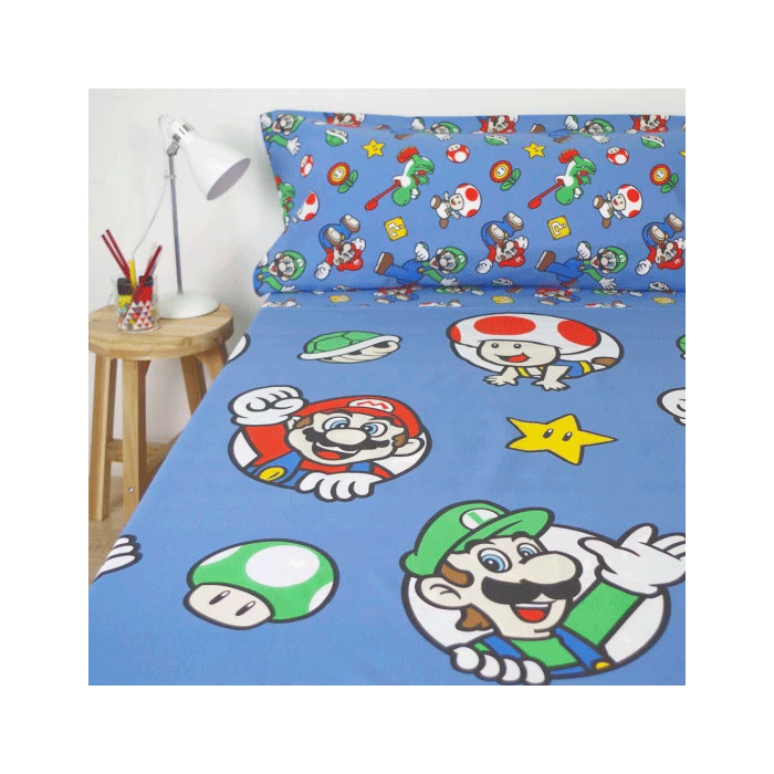 Juego sabanas Super Mario Bros 90cm 2 Juego sabanas Super Mario Bros 90cm 2