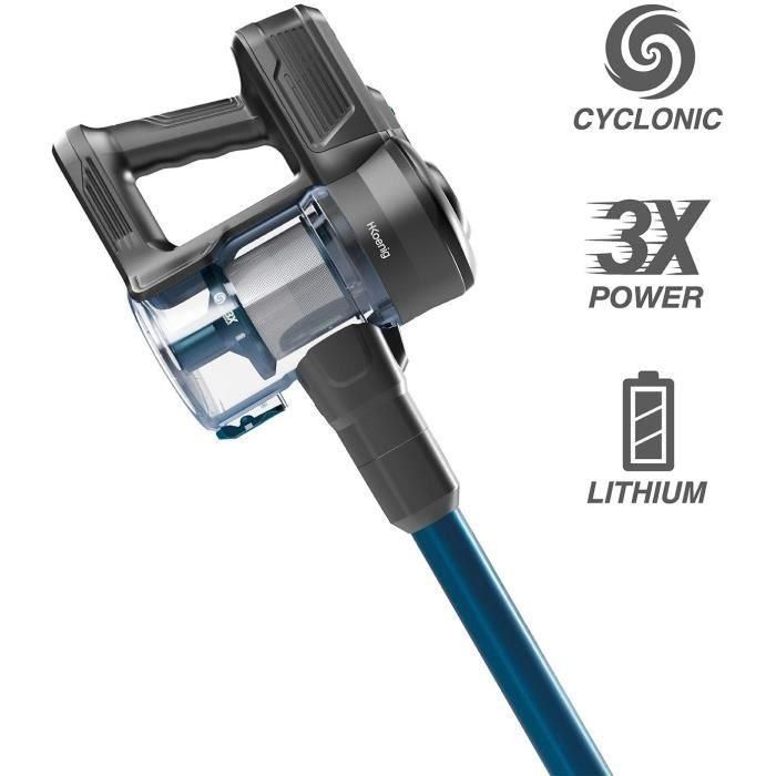 Aspiradora vertical inalámbrica 2 en 1 - H.KoeNIG - UP610 - PowerClean - 150 W - 0,8 L - Azul 1 Aspiradora vertical inalámbrica 2 en 1 - H.KoeNIG - UP610 - PowerClean - 150 W - 0,8 L - Azul 1