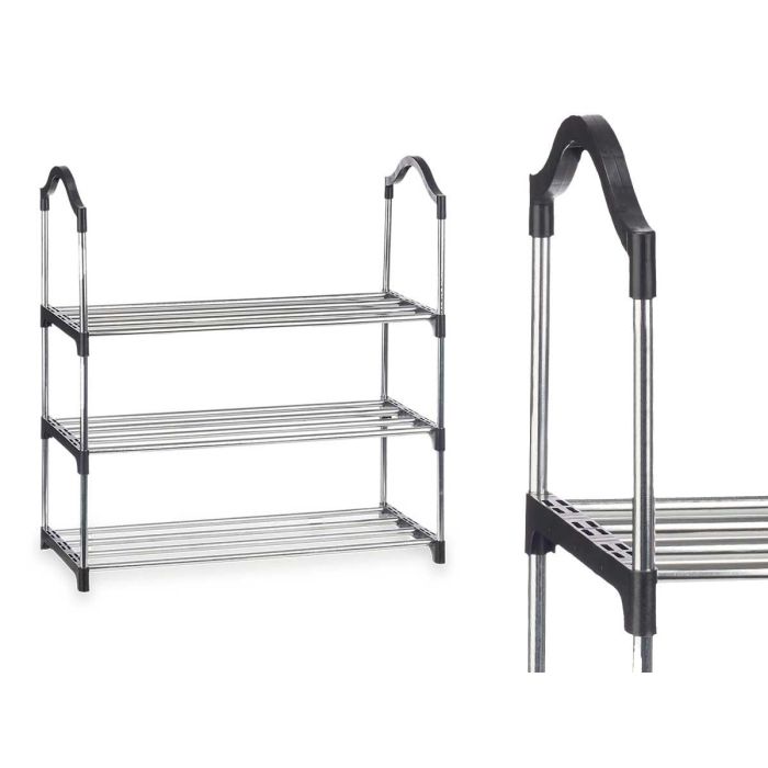 Zapatero 3 Alturas 4 Barras Estantes Negro Kipit 14X60CM (6 Unidades) 1 Zapatero 3 Alturas 4 Barras Estantes Negro Kipit 14X60CM (6 Unidades) 1