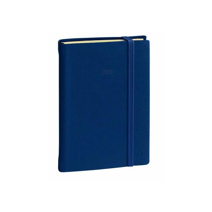 Agenda Anual (2026) Quo Vadis Daily 24 Prestigio Ml Silk Cosida Tapa Dura Con Goma A5 240X160 D/P Azul Marino