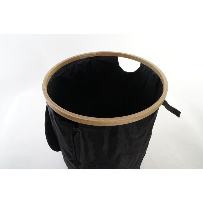 DKD Home Decor Cesta Ropa Basicos Negro Natural 44 x 57 x 44 cm 2
