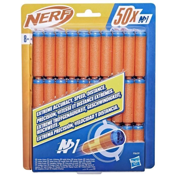 Recambio de 50 dardos Nerf N Series N1, dardos de espuma compatibles con lanzadores Nerf N Series, juguete para niños y 1