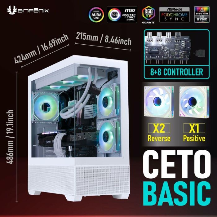 Caja Semitorre ATX BitFenix CETO Basic Blanco 12