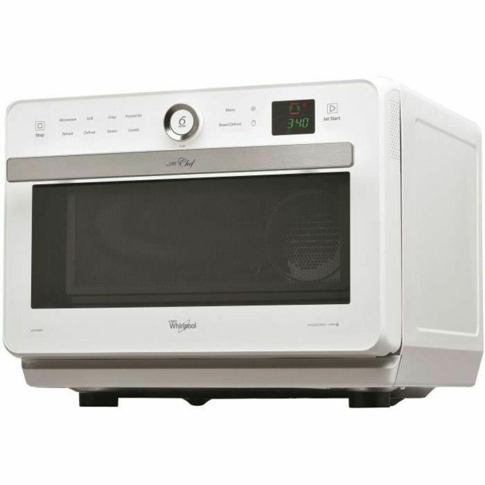 Whirlpool JT469WH Microondas Jet Chef 33L 6th SENS Combi Crisp Steam Acero Inoxidable Blanco