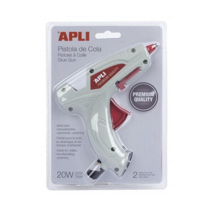 Apli Pistola De Silicona Caliente Blanca 20 W + 2 Barras Apli Pistola De Silicona Caliente Blanca 20 W + 2 Barras
