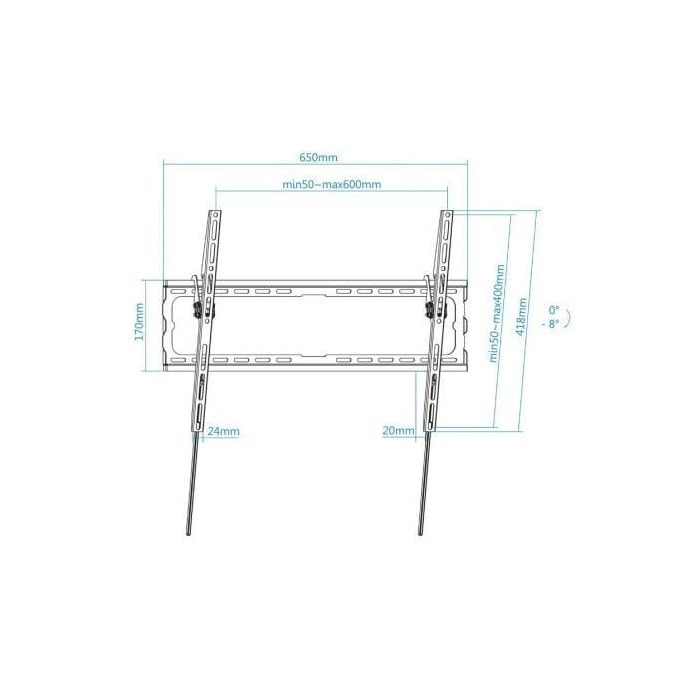 TooQ LP1081T-B Soporte de Pared Bajo Perfil Inclinable para TV 37-80" (94-203 cm) VESA 200x200 a 600x400 Peso Máx 45kg Negro 2 TooQ LP1081T-B Soporte de Pared Bajo Perfil Inclinable para TV 37-80" (94-203 cm) VESA 200x200 a 600x400 Peso Máx 45kg Negro 2