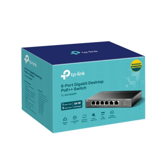 TP-Link TL-SG1006PP switch No administrado Gigabit Ethernet (10/100/1000) Energía sobre Ethernet (PoE) Gris 2 TP-Link TL-SG1006PP switch No administrado Gigabit Ethernet (10/100/1000) Energía sobre Ethernet (PoE) Gris 2