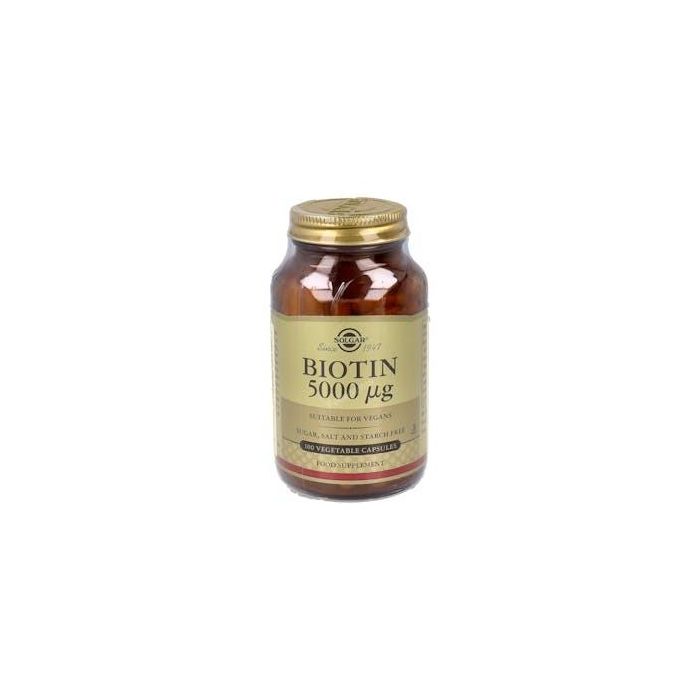 Solgar 10000 Biotina 5000 µg 100 comprimidos para fortalecimiento capilar, uñas, piel radiante y metabolismo energético