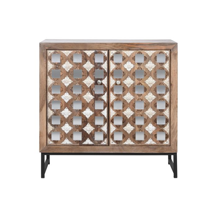 Aparador Indio DKD Home Decor Natural Plateado 38 x 80 x 80 cm Aparador Indio DKD Home Decor Natural Plateado 38 x 80 x 80 cm