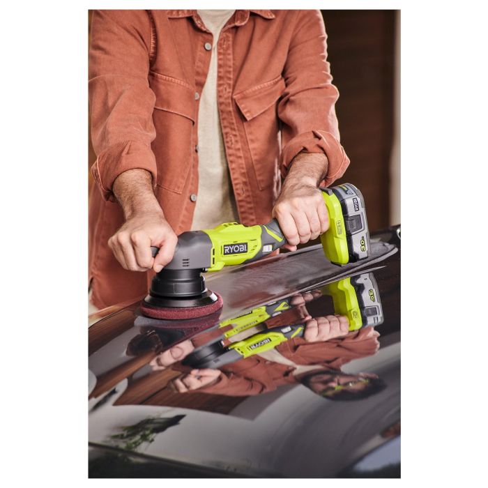 Ryobi R18P-0 Pulidora a Batería para Coche, 7500 RPM, 12.5 cm