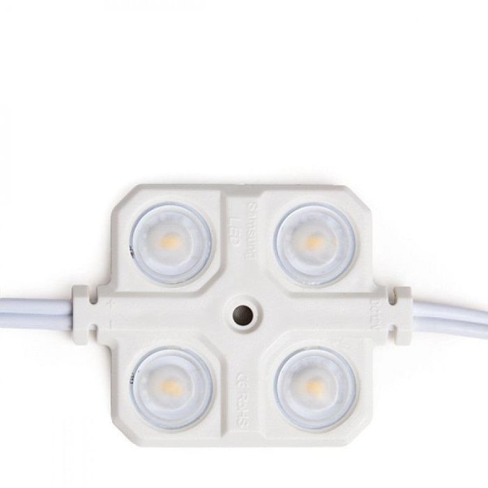 Módulo 2W 150Lm 6000ºK 4 LEDs PRO 5630 Inyectado IP67 Óptica 50.000H [RA-BL-5630W04-LENS-R-CW] 1