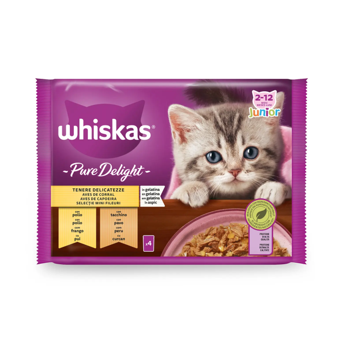 Whiskas Pure Delight Junior Aves 13x4x85 gr