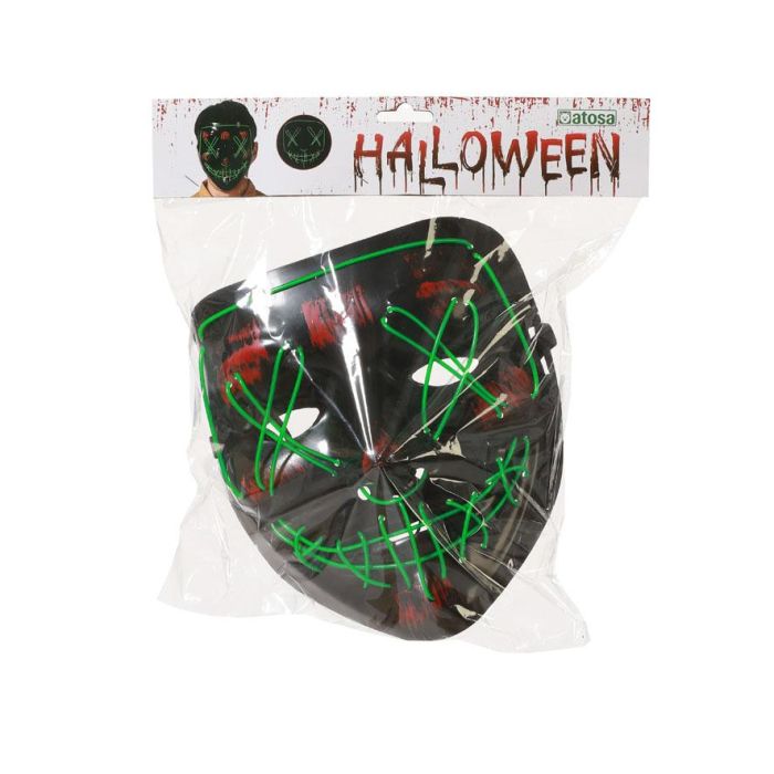 Máscara Halloween Asesino Con Luz Verde Para Hombre Adulto 1