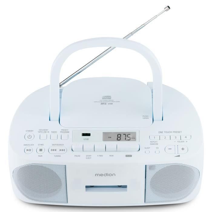 Medion AAAPE16805 Radio CD K7 FM con 2x3W RMS - Reproductor de Música Compacto y Portátil, Azul 5 Medion AAAPE16805 Radio CD K7 FM con 2x3W RMS - Reproductor de Música Compacto y Portátil, Azul 5