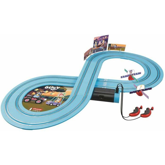 Carrera Pista de Carreras Eléctrica para Niños Bluey & Bingo First Race, Circuito de 2,4 Metros, Juego de Coches, Edad 3+ Años 4 Carrera Pista de Carreras Eléctrica para Niños Bluey & Bingo First Race, Circuito de 2,4 Metros, Juego de Coches, Edad 3+ Años 4