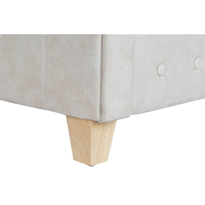 DKD Home Decor Sofá Vintage Capitoné Blanco Natural Poliéster Madera | Desmontable - Ancho 151 cm, Largo 80 cm, Alto 70 cm 4