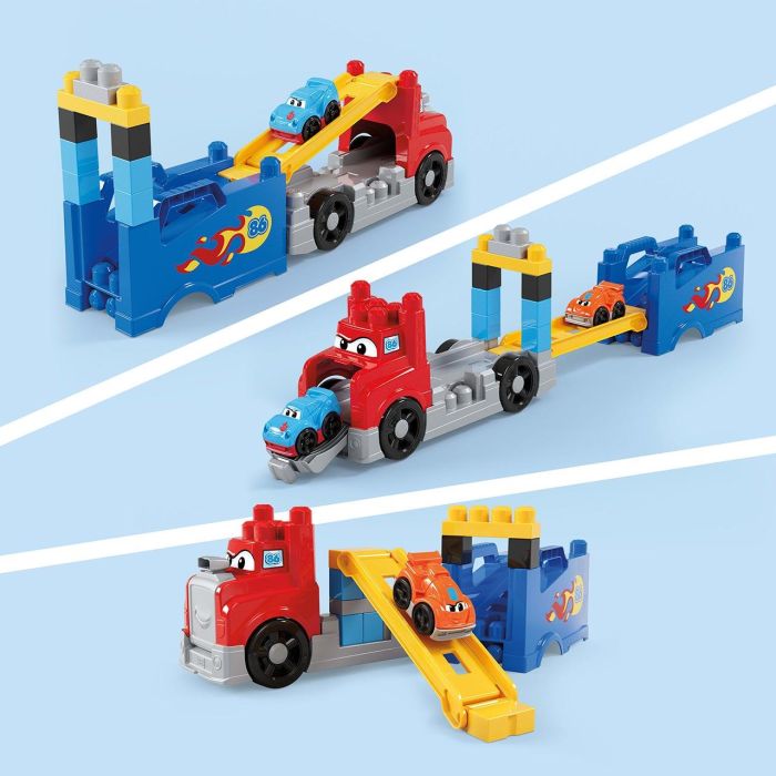 Mega Bloks Camión de Carreras y Construcción para Bebés con 2 Coches, +12 Meses 6