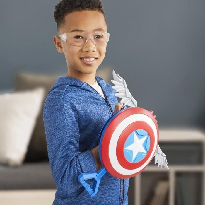 NERF F9302 Escudo Lanzadardos Capitán América con 3 Dardos y Alas Desplegables - Juguete Oficial Avengers +5 Años 4