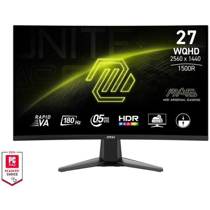 MSI MAG 27CQ6FDE 9S6-3CD91M-023 Monitor Gaming 27" QHD 180Hz 0.5ms Curvo Rapid VA Negro