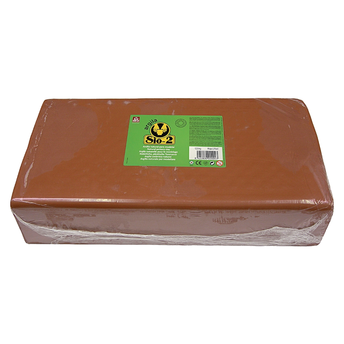 Sio-2 Arcilla Cerámica Color Rojo Paquete 12,5 kg para Manualidades, Torno y Modelaje 1