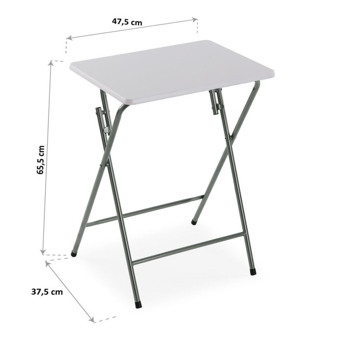 Mesa Plegable Blanca Versa 37.5x65.5x47.5 cm - Madera MDF y Metal 3 Mesa Plegable Blanca Versa 37.5x65.5x47.5 cm - Madera MDF y Metal 3